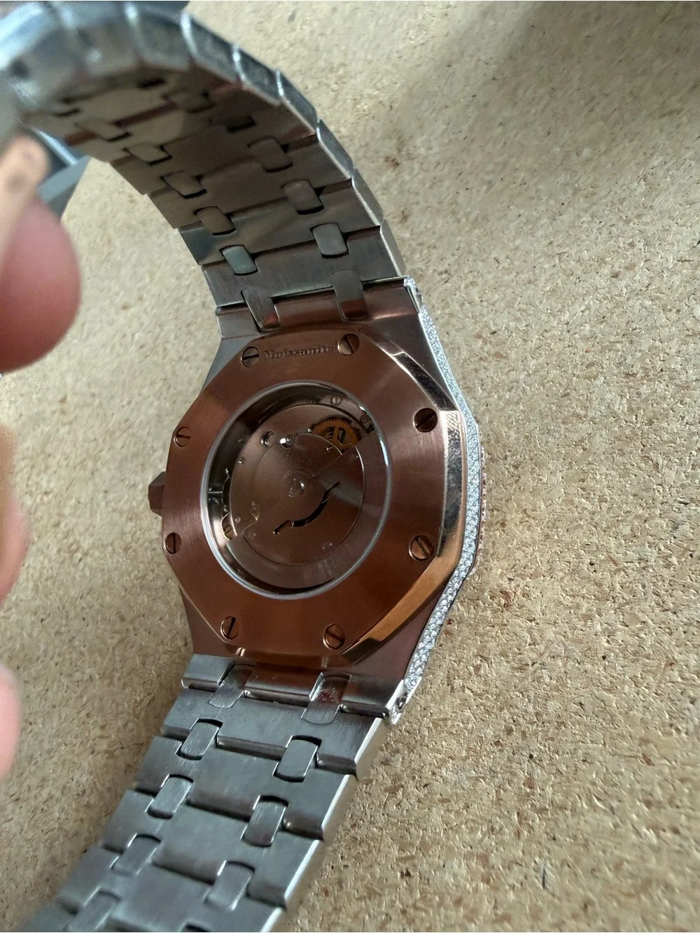Men's Gold-Tone Fully Iced Bracelet Watch
